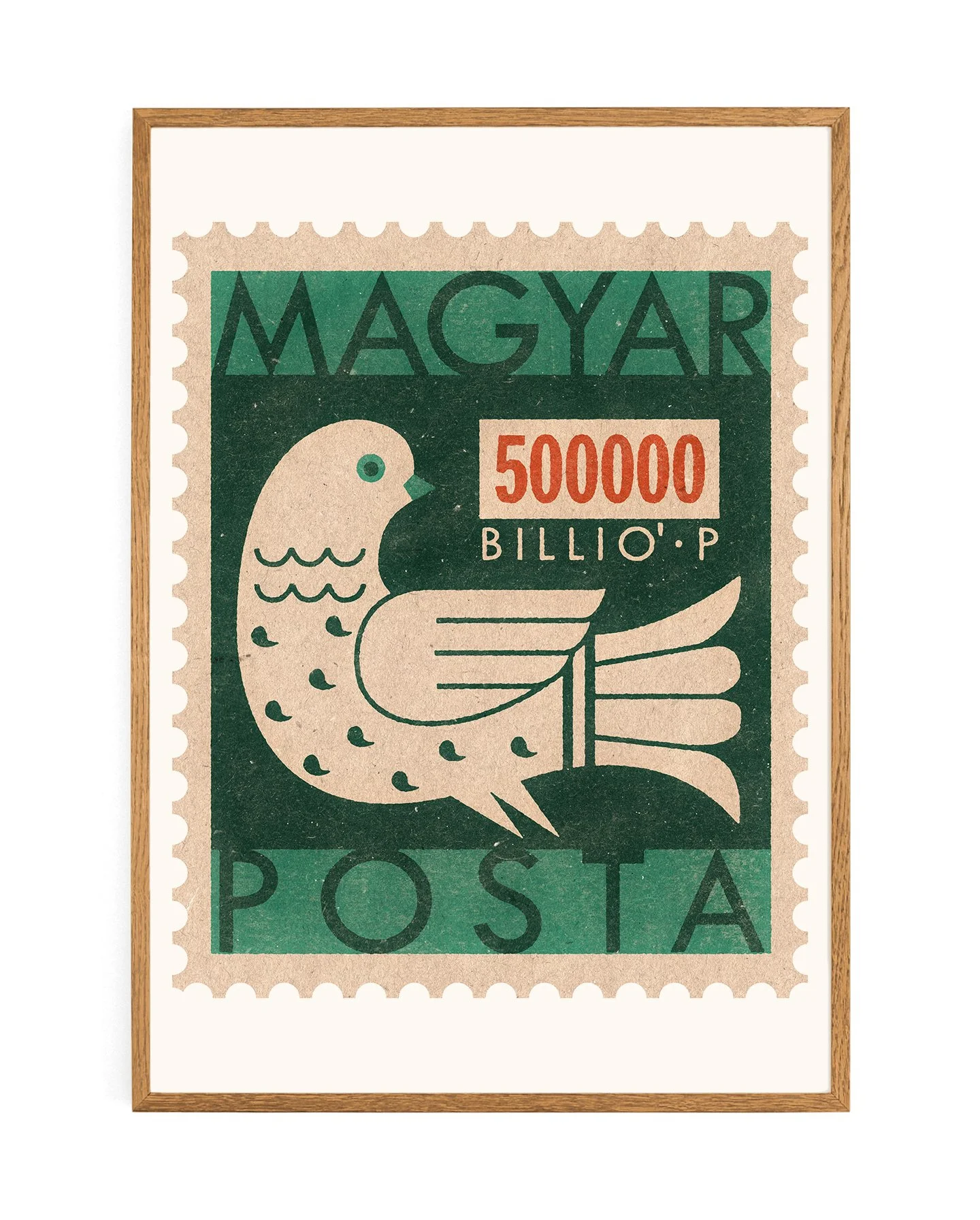 Hungarian Pigeon Postage Stamp Print