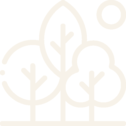 Symbol von drei Bäumen und einer Sonne im Hintergrund