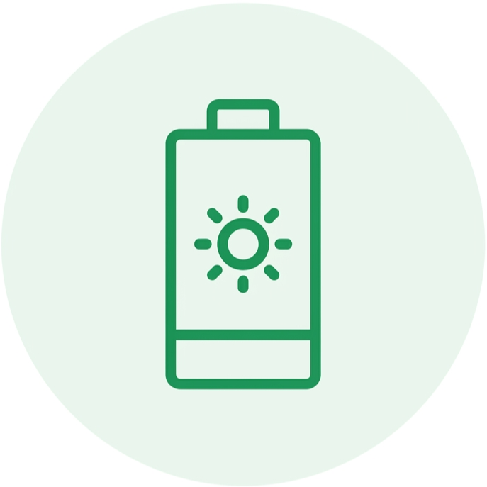 Icon of a sunscreen bottle with a sun symbol on it.