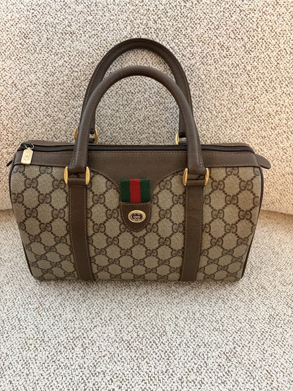 Gucci Vintage GG Supreme Web Boston Bag