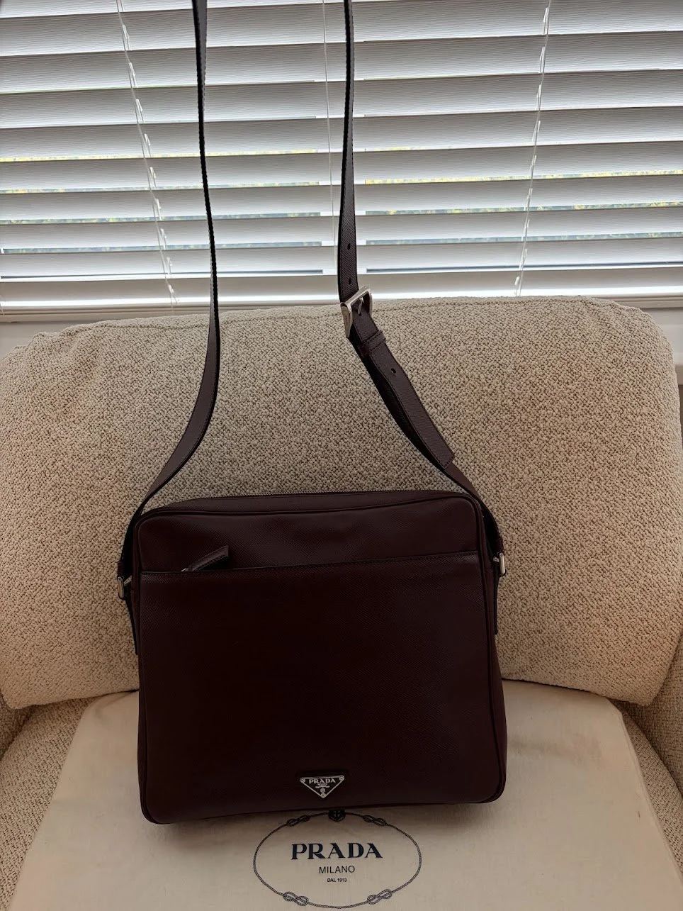 Prada Saffiano Leather Messenger Bag