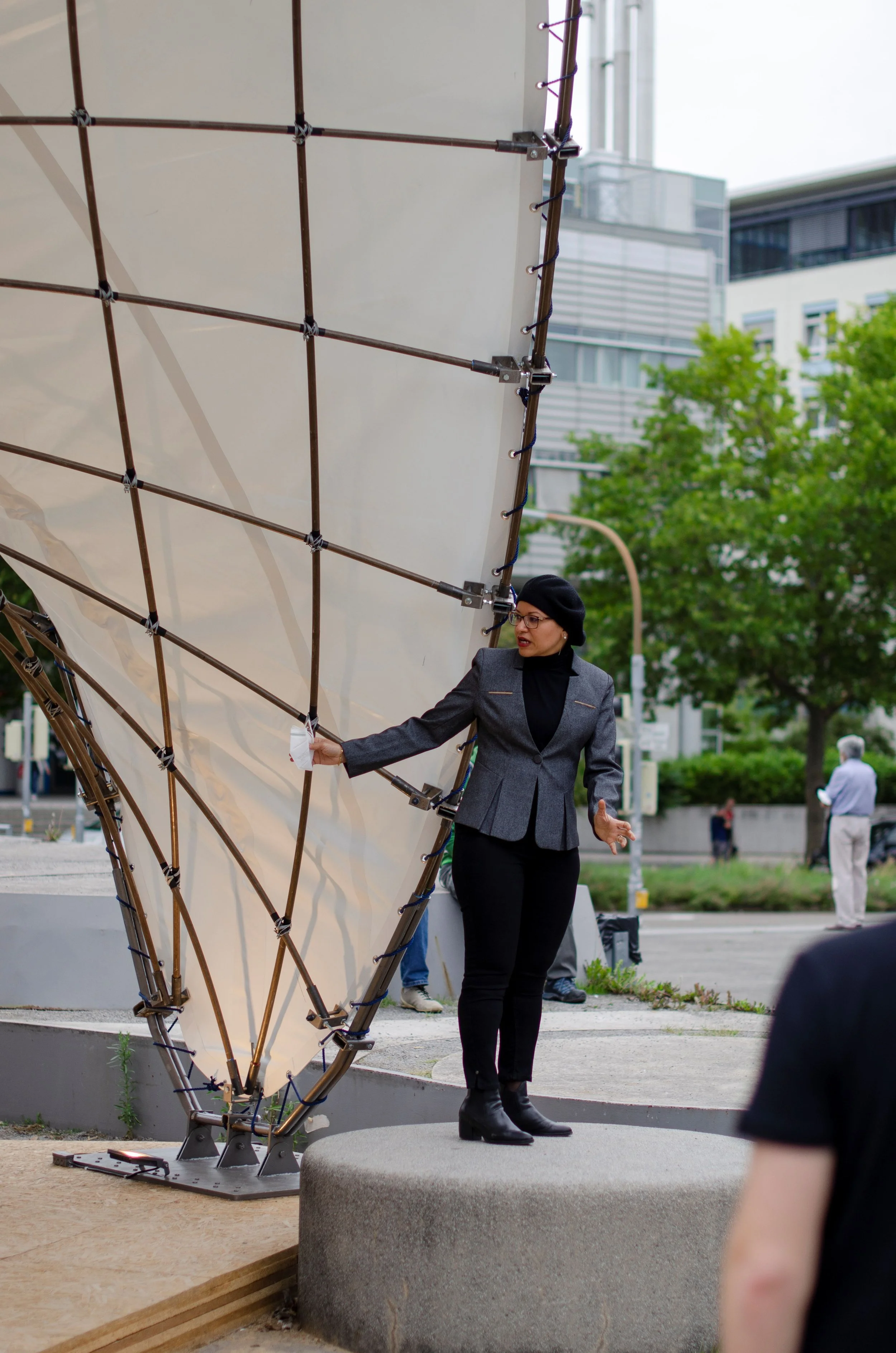 Dahy with BioMat Pavilion 2021 during opening ceremony- Credit BioMat- Photo by Masih Imani.jpg