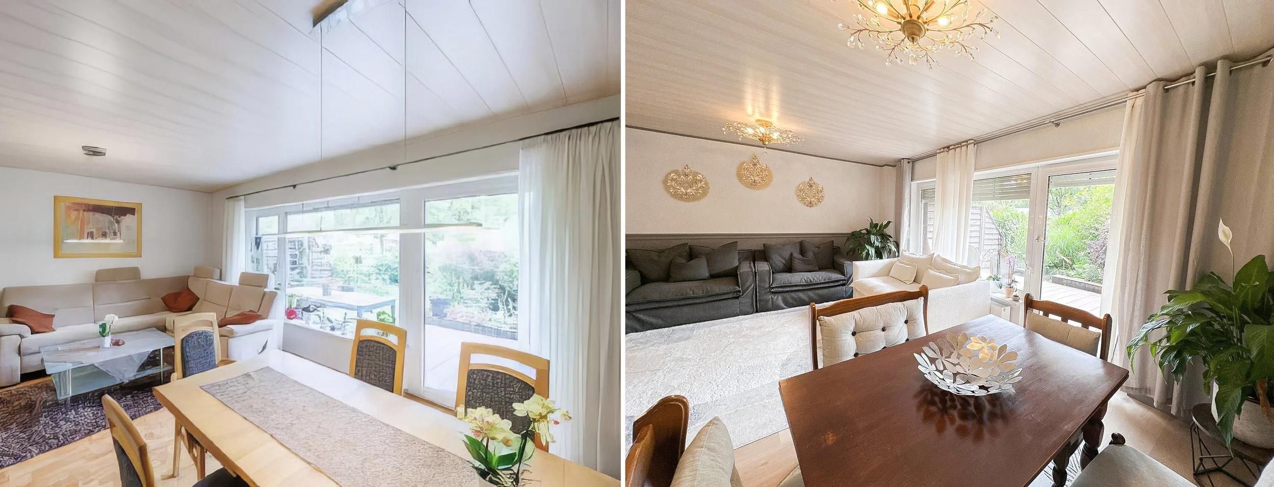 Dining Room (Before: Left, After: Right)