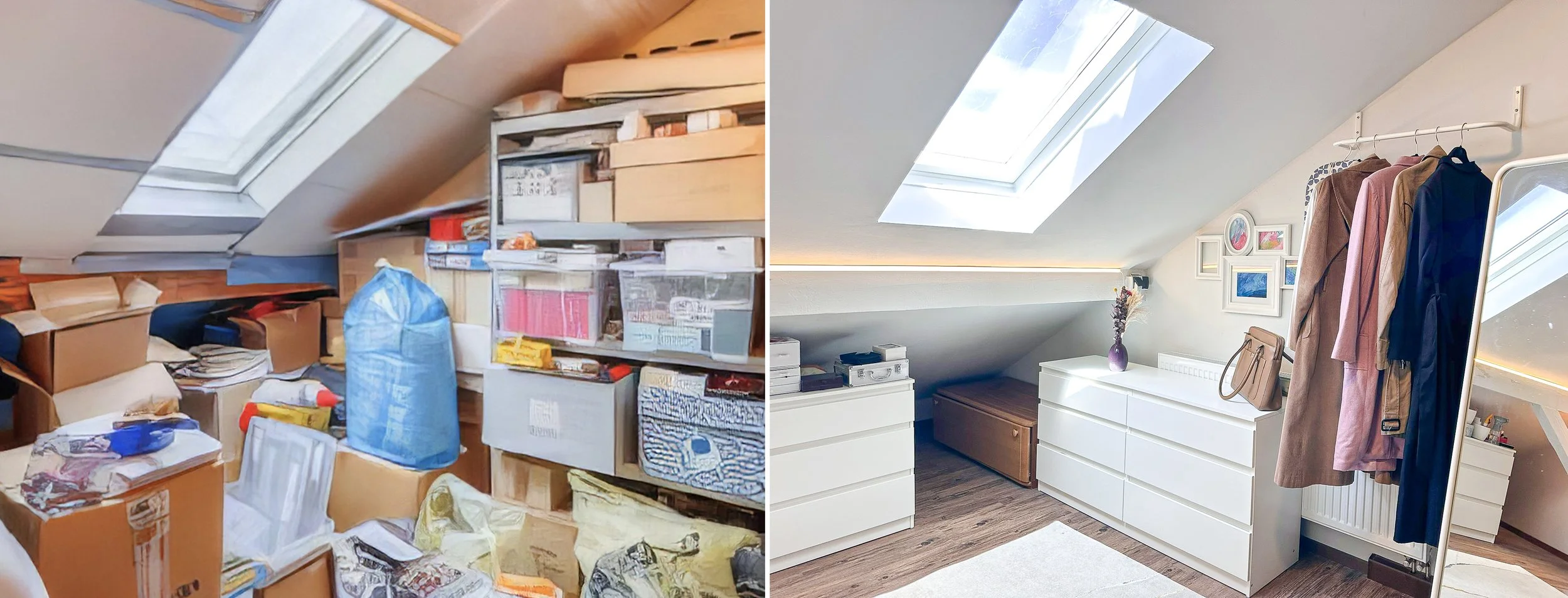 Dressing Room (Before: Left, After: Right)