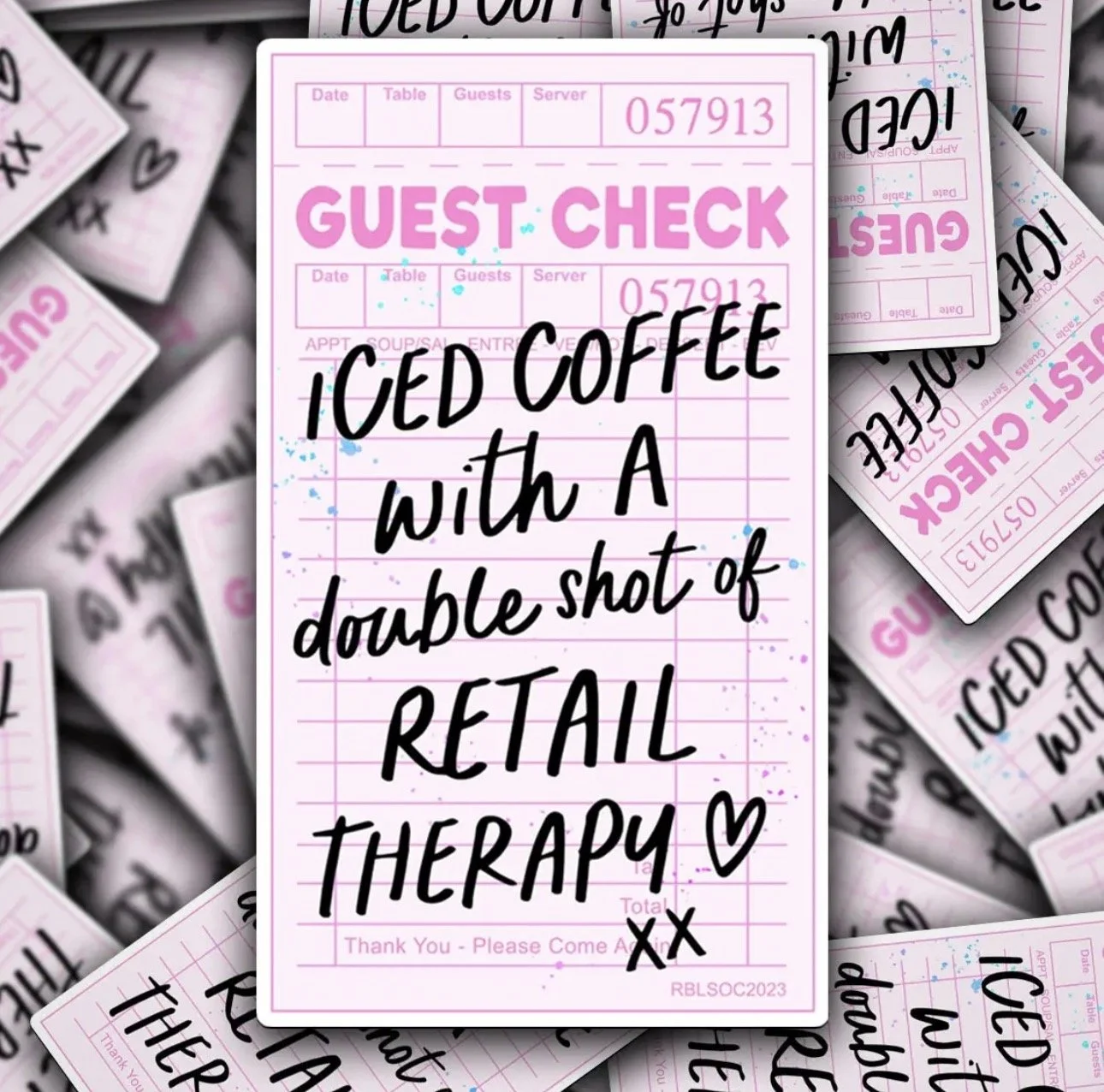 Iced Coffee & Retail Therapy Sticker