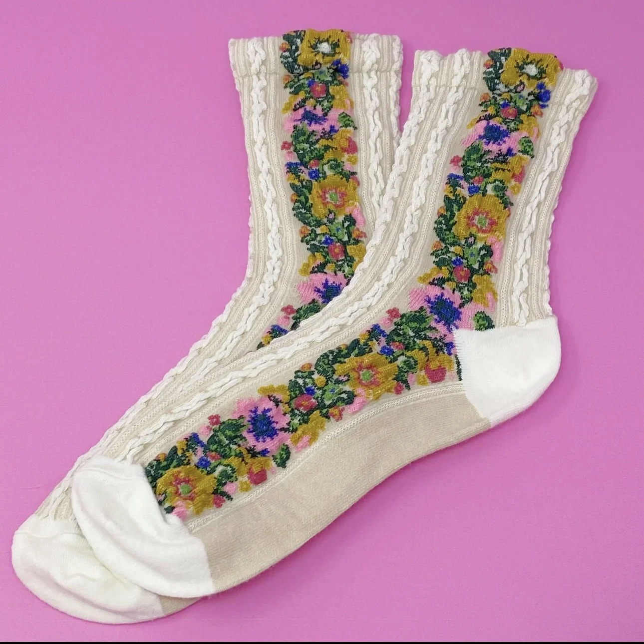 Whimsical Garden Socks