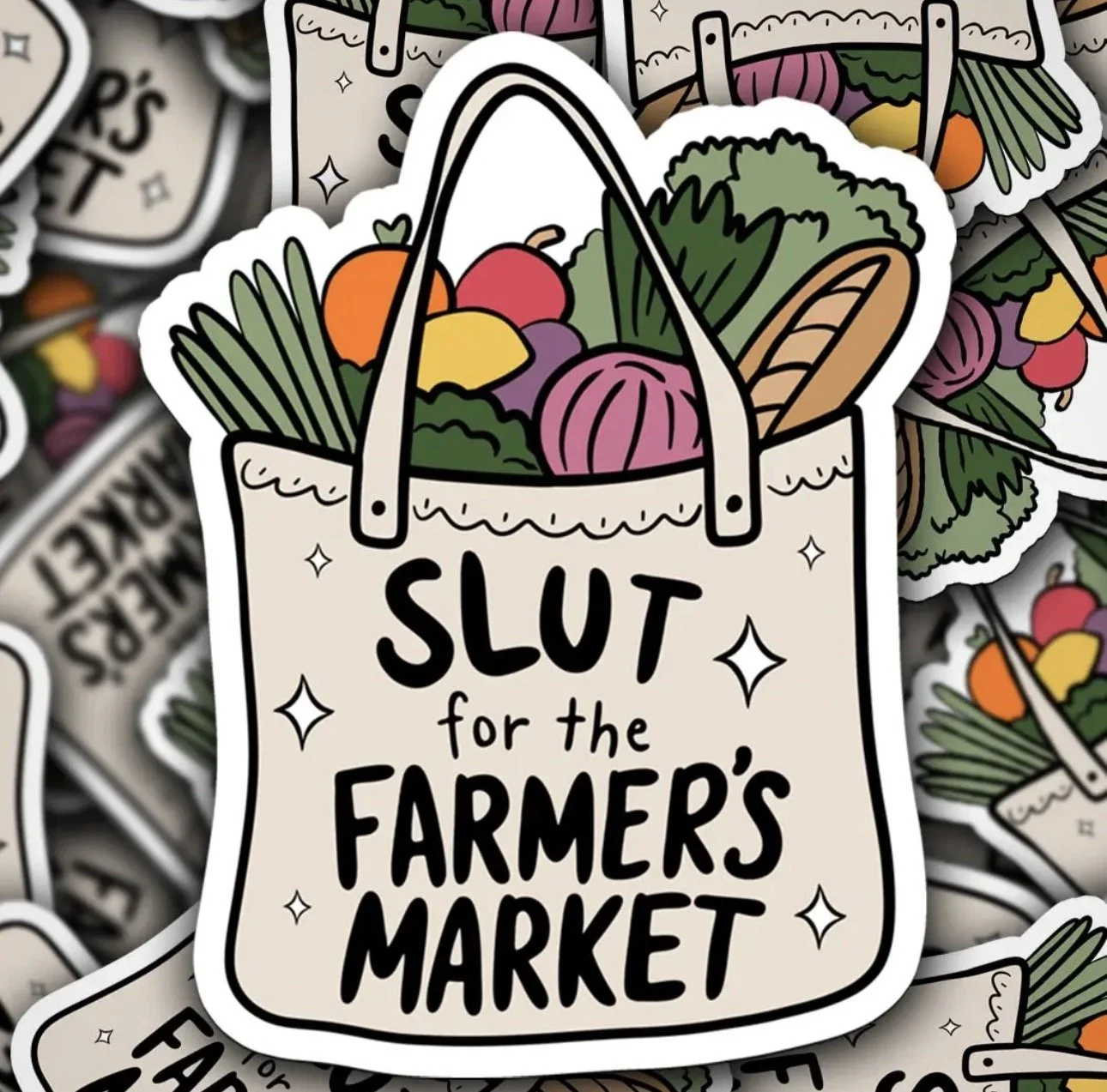 'Market Lover' Vinyl Sticker