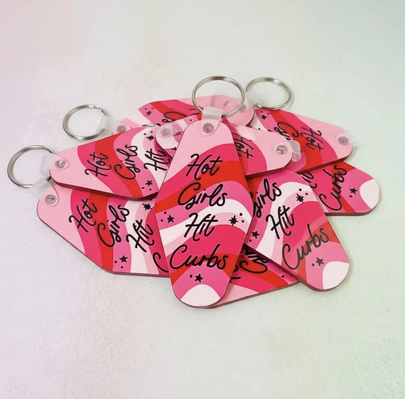 "Hot Girls Hit Curbs" Keychain