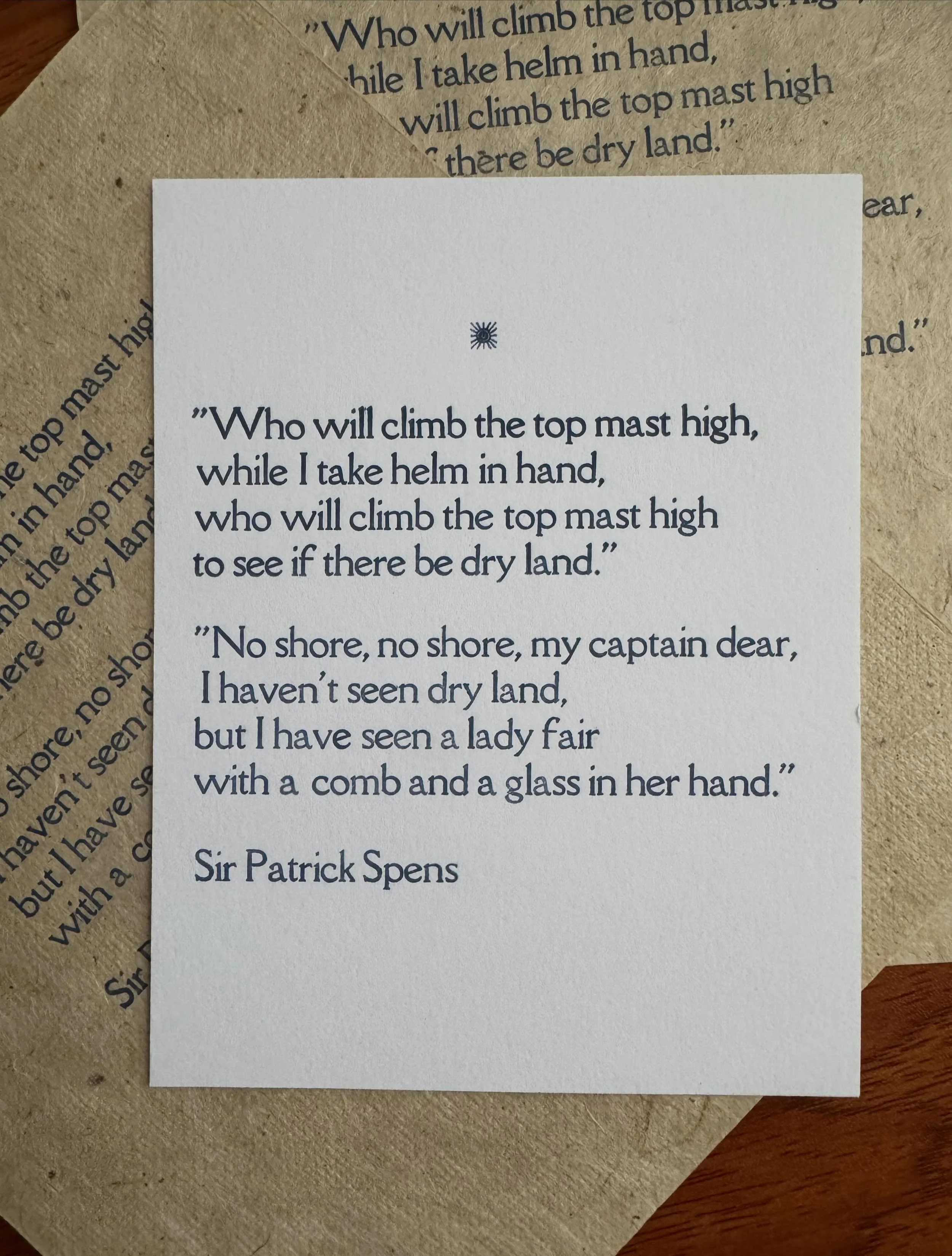 this one&rsquo;s been with me a while! i learned this ballad, Sir Patrick Spens, the summer of 2023 as part of my Elements of the Ballad class. as a class, we memorized and performed it, orchestrating a musical interlude with a fiddle, guitars, and p