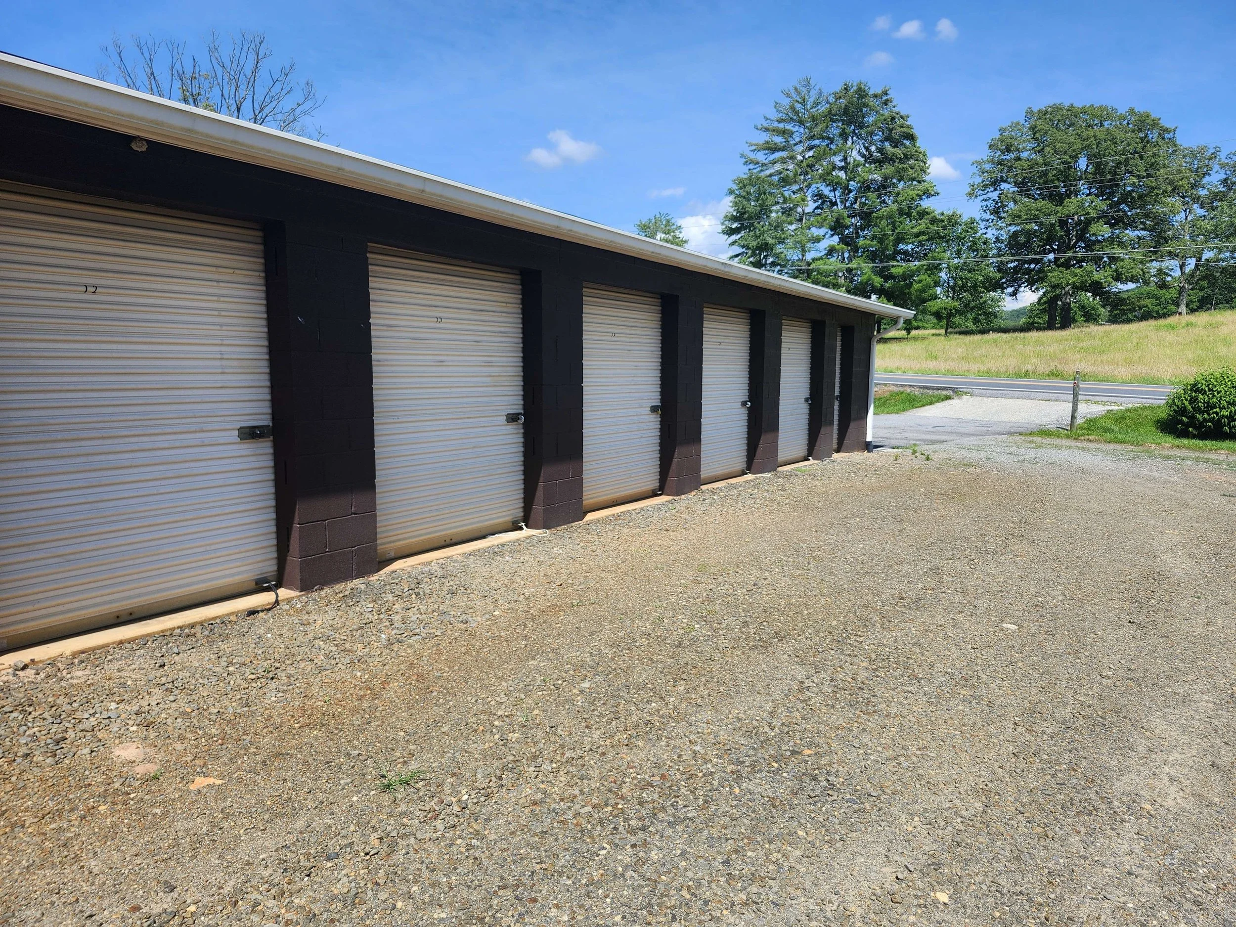 A photo of a rental storage unit from the left