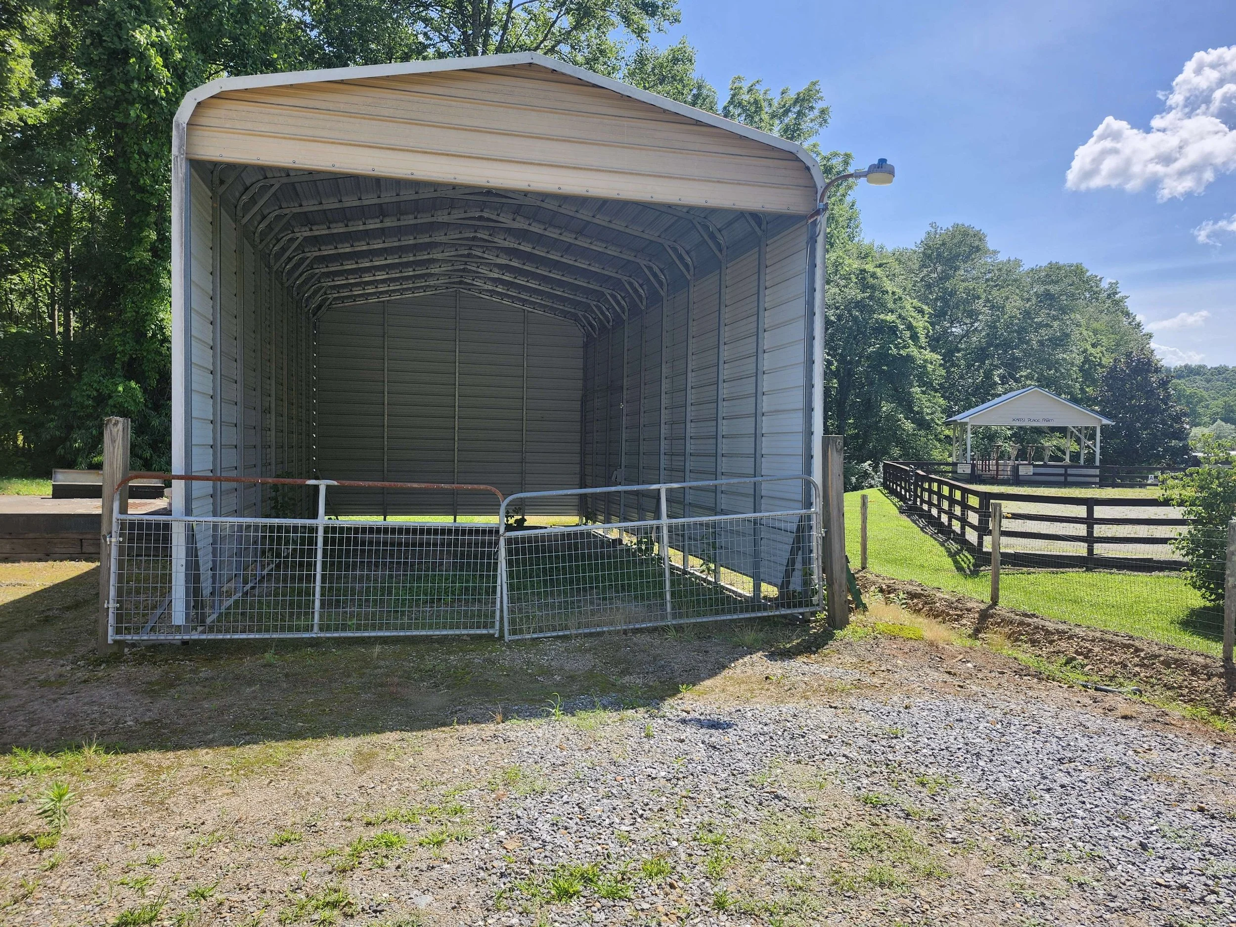 A photo of a centered rental boat storage unit