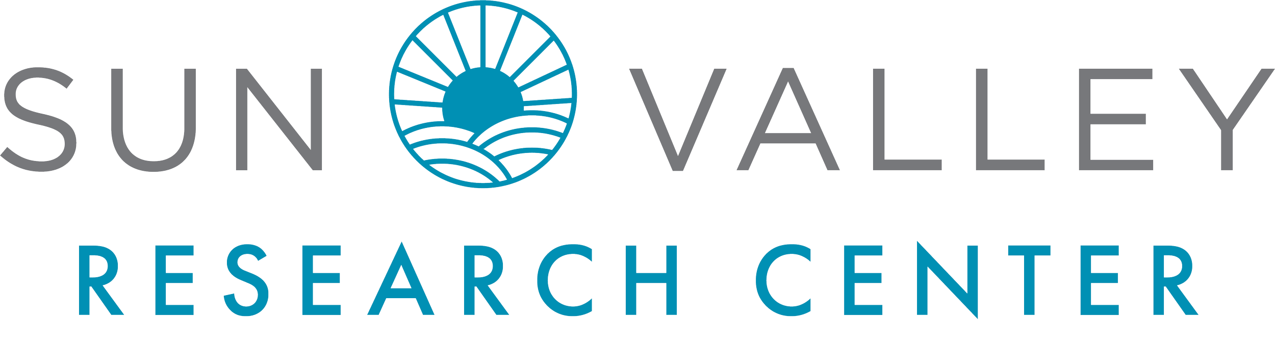 Sun Valley Research Center logo with blue sun and wave symbol above the text.