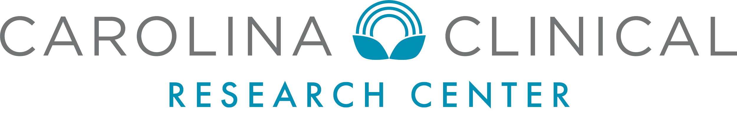 Logo of Carolina Clinical Research Center with stylized rainbow and leaves design.