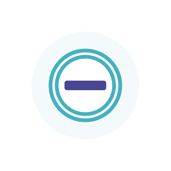 Icon of a battery with a minus sign inside, indicating low battery or power outage.