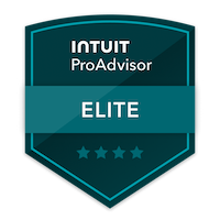 Intel ProAdvisor Elite badge with a black and teal shield design and four stars at the bottom.
