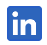 LinkedIn logo with white 'in' on a blue square background