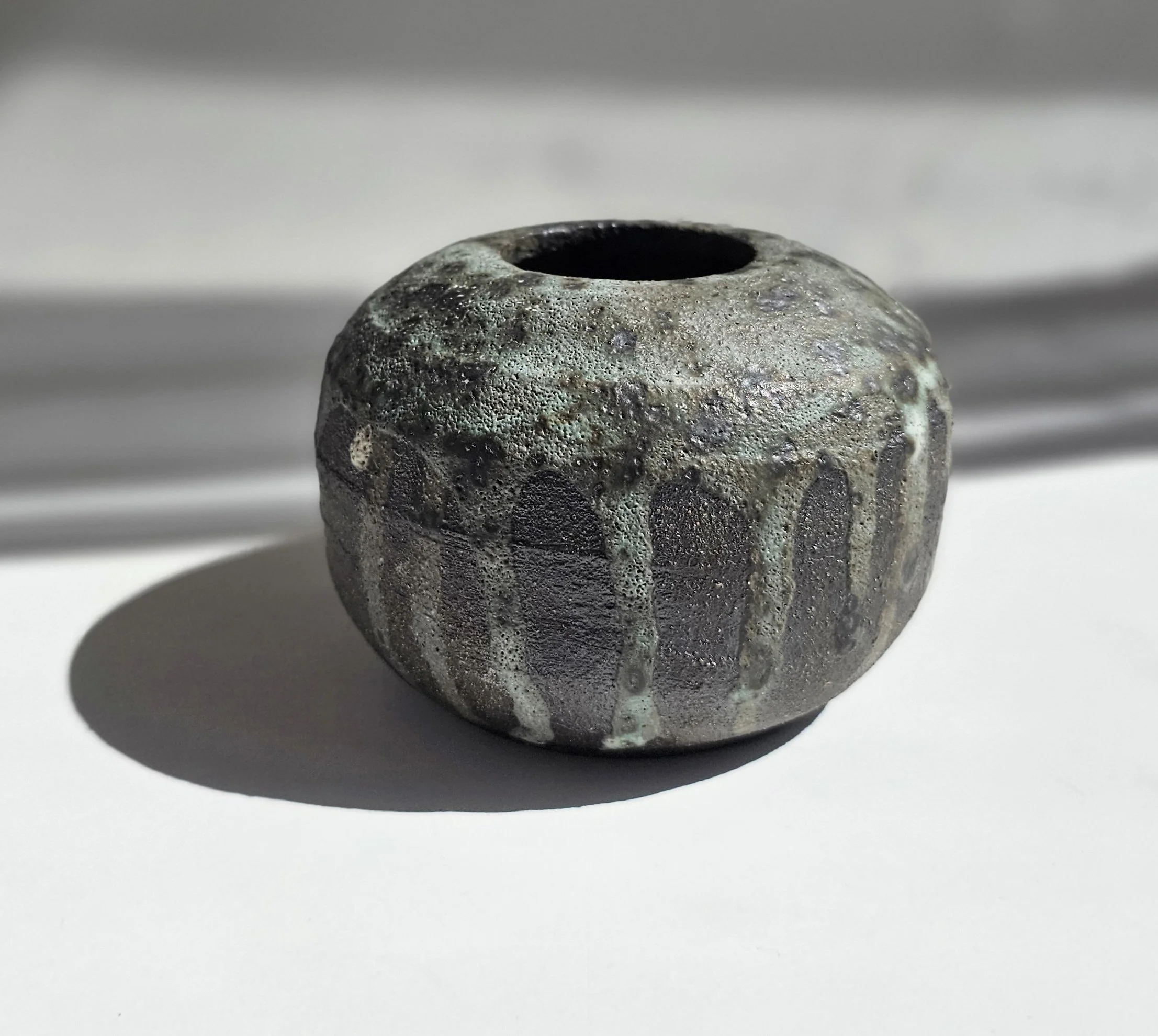Black & Green Round Vase (Small)