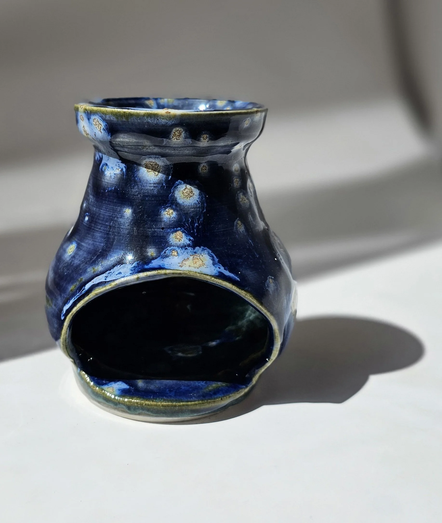 Blue Spotted Cone Incense Chiminea