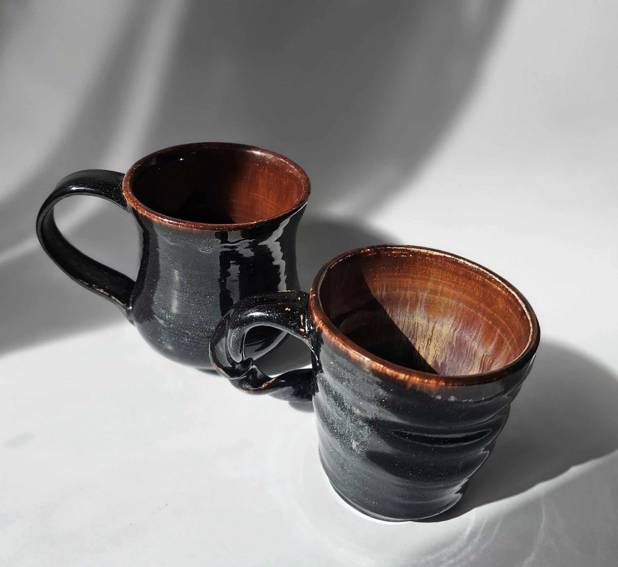 Sparkling Black and Red Mugs