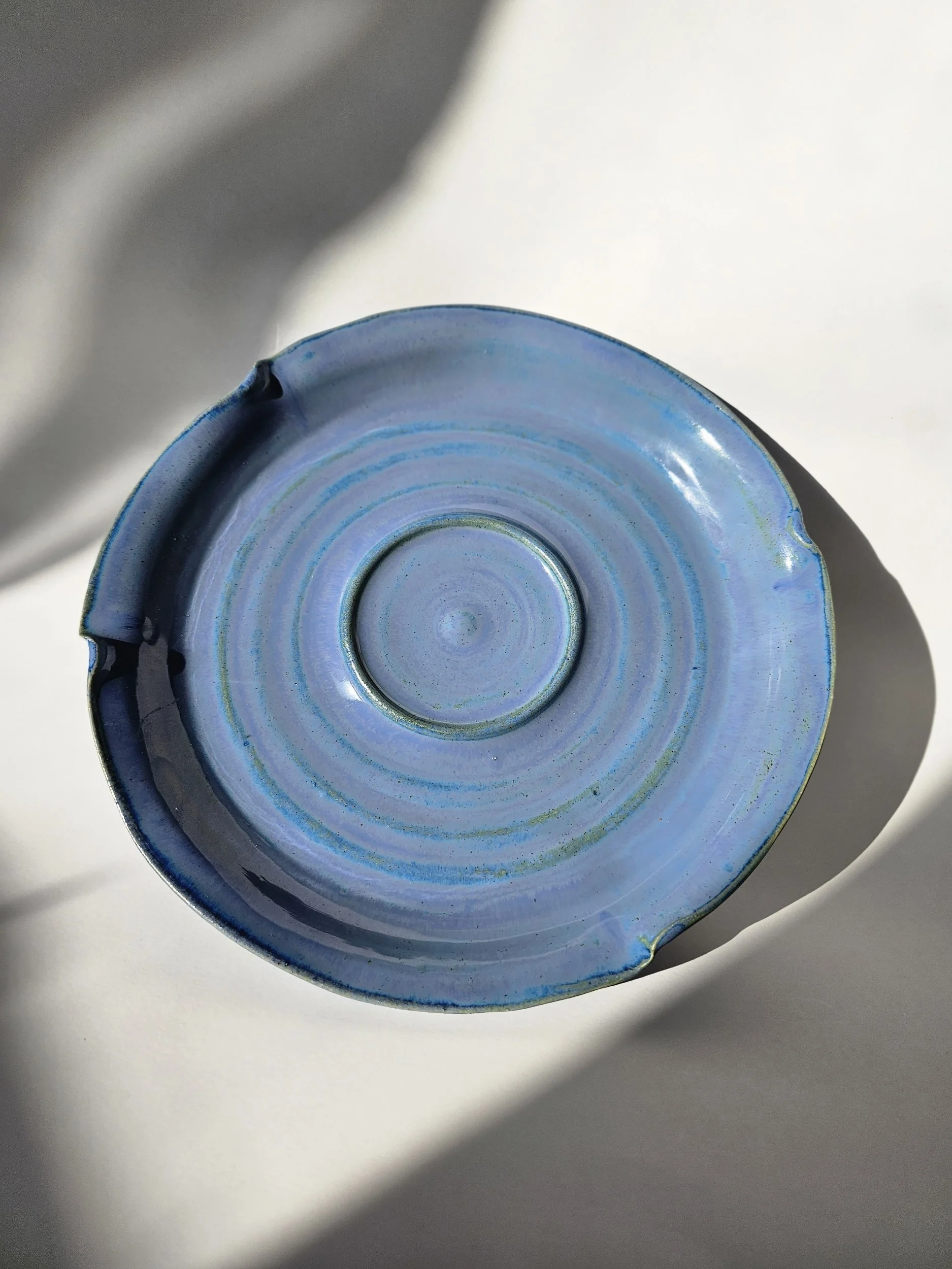 Blue Bread & Oil Plate