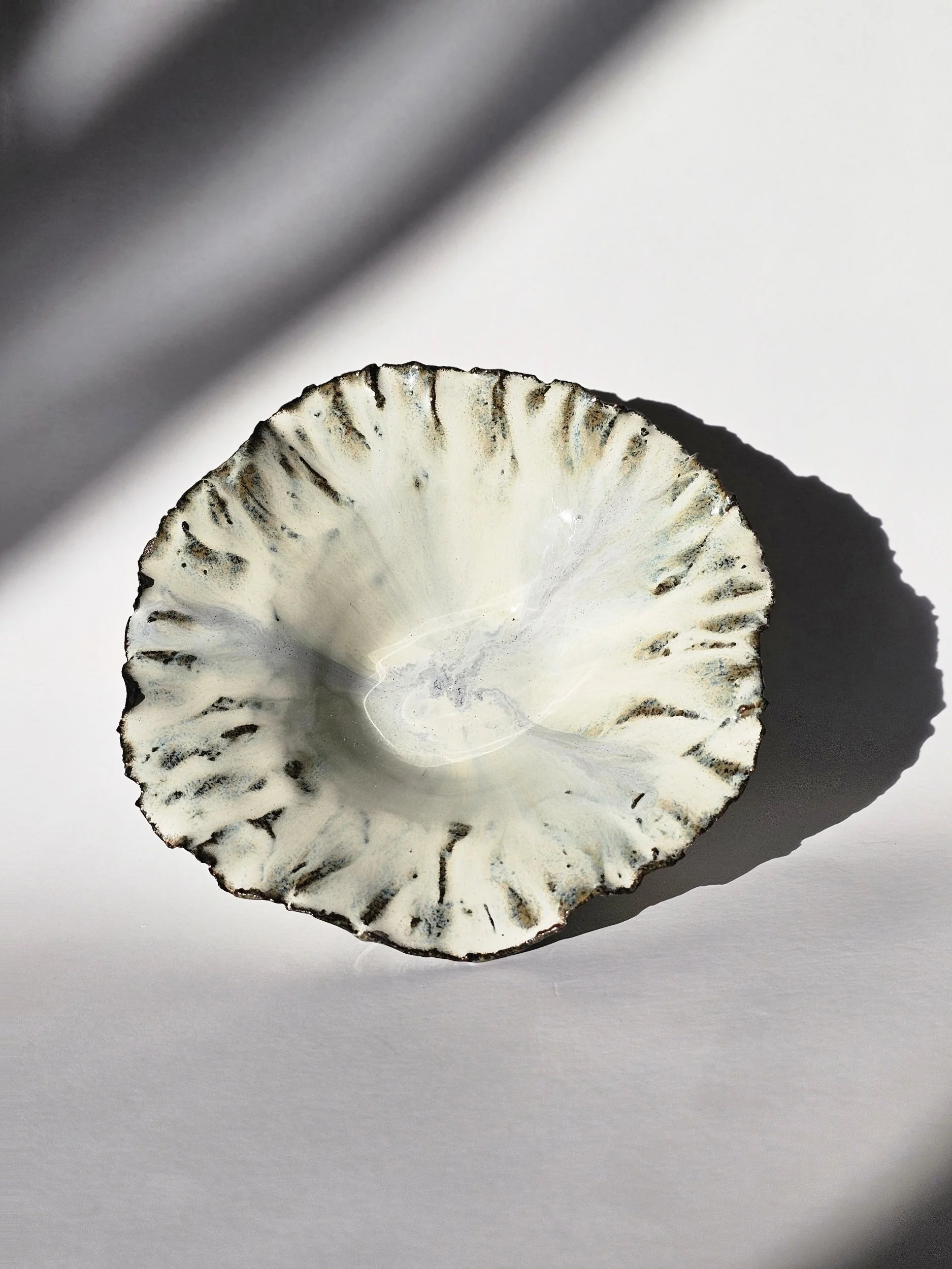 Small White Ruffled Dish