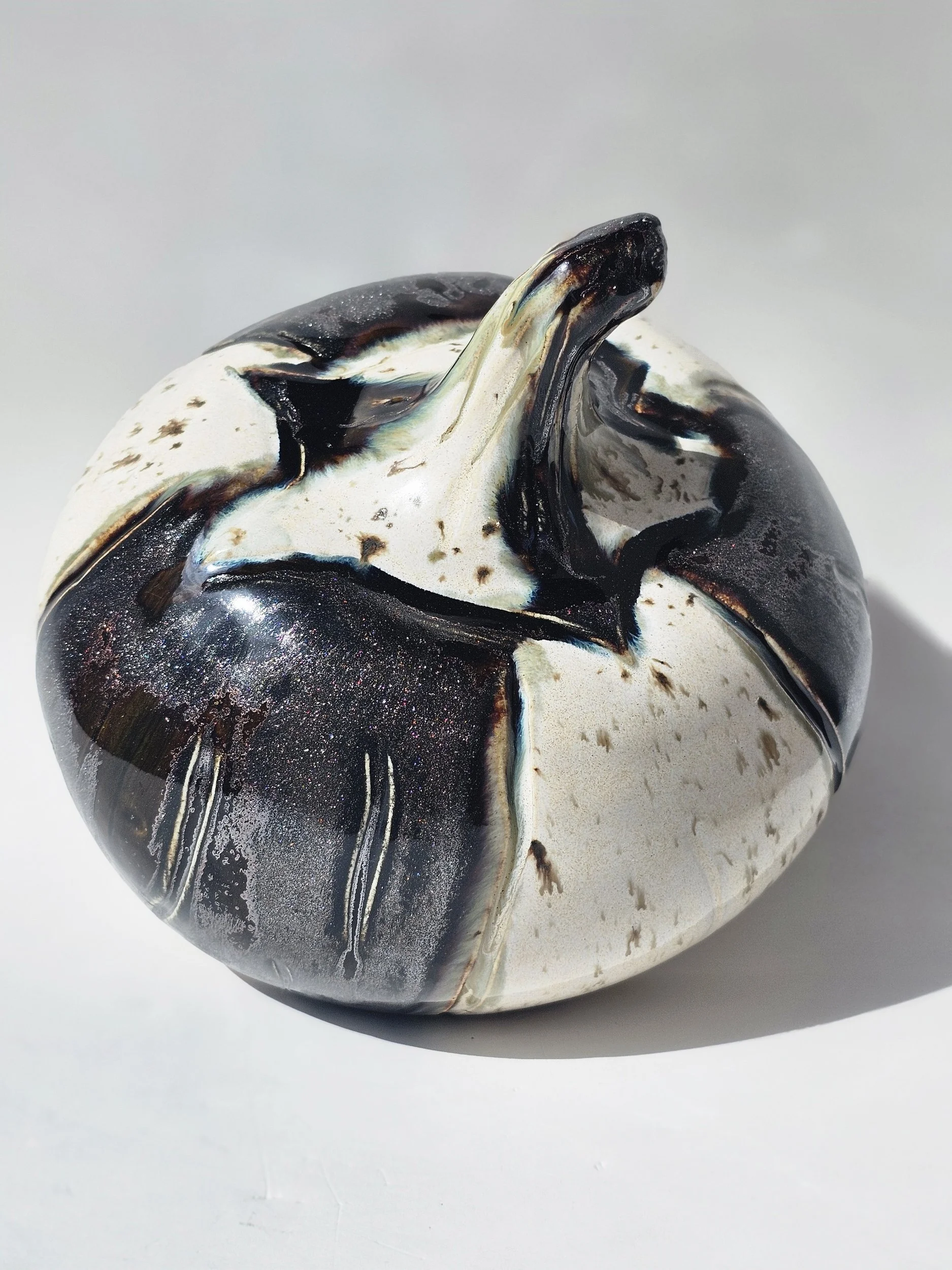 Sparkling Black & White Pumpkin