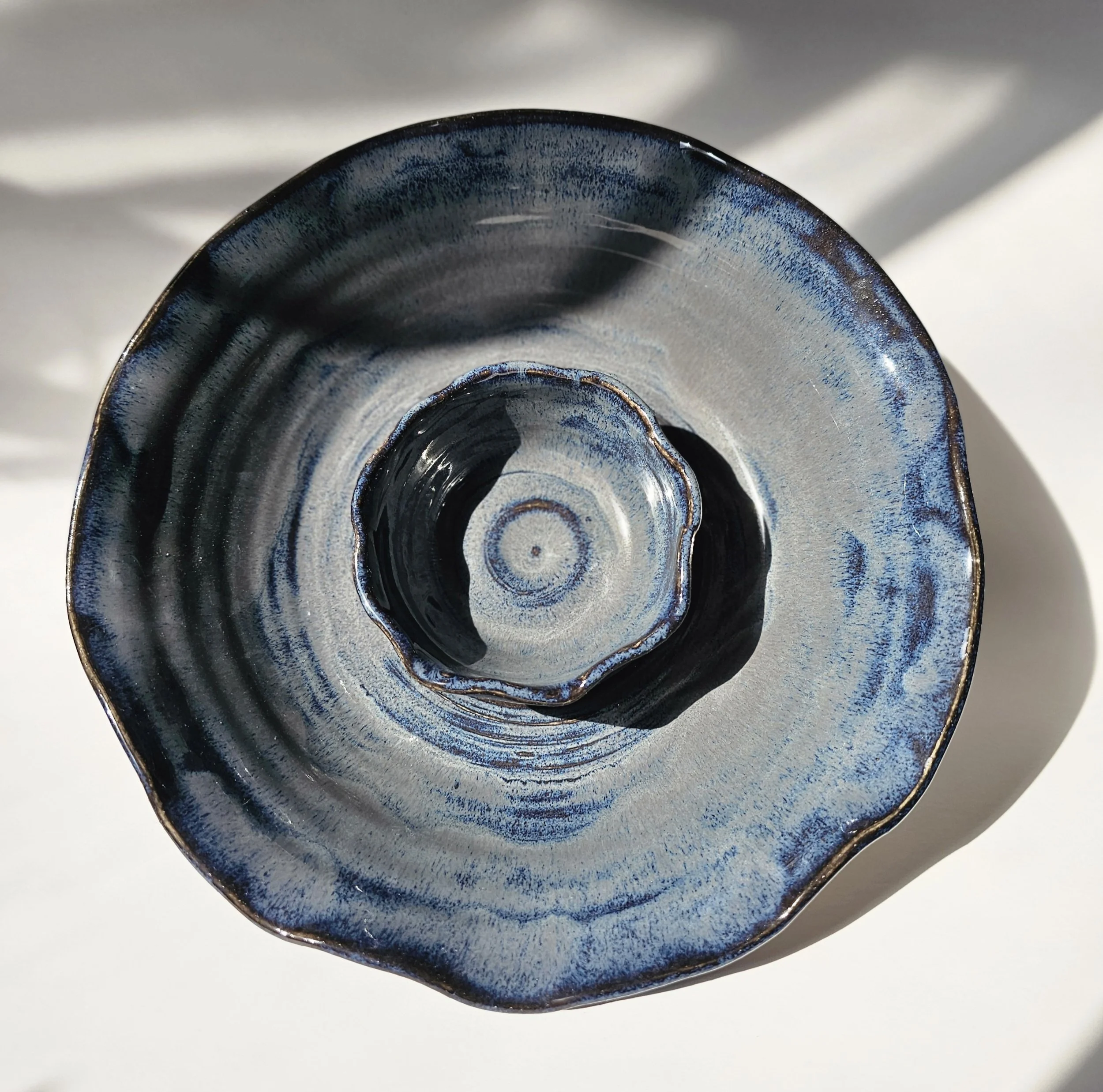 Blue Chip & Dip Bowl