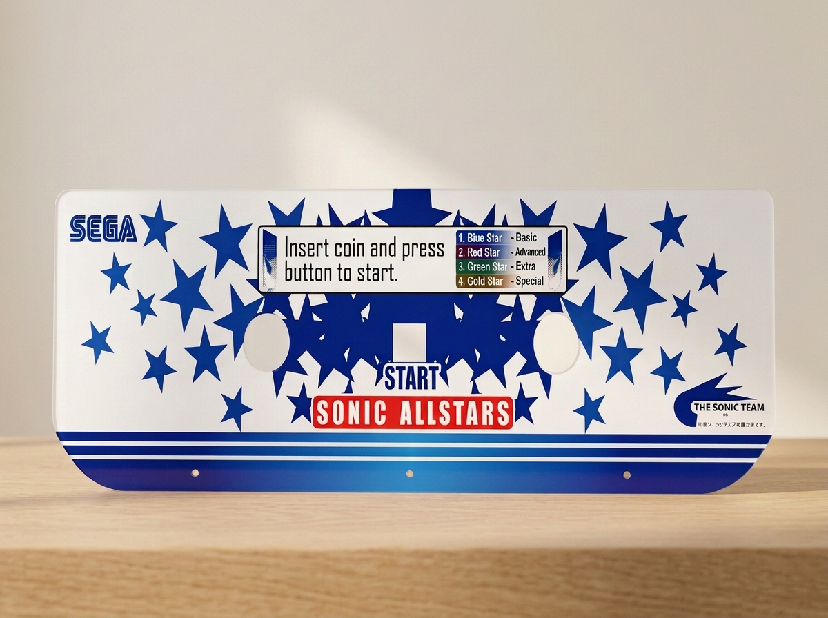 Sonic Basketball Button Panel on perspex