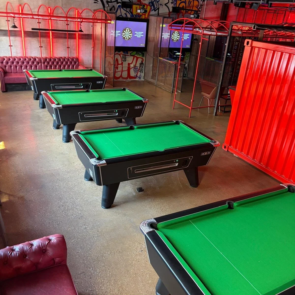 Install of pool tables at Nottingham Golf fang