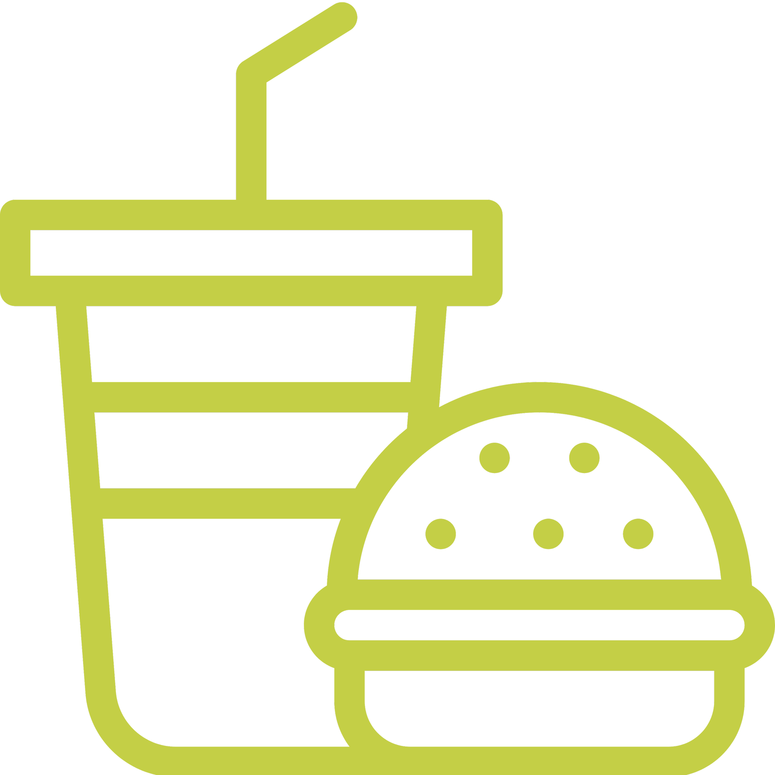 Illustration représentant de la nourriture pour indiquer les différents services de restauration des salles de trampoline BAM FREESPORTS.