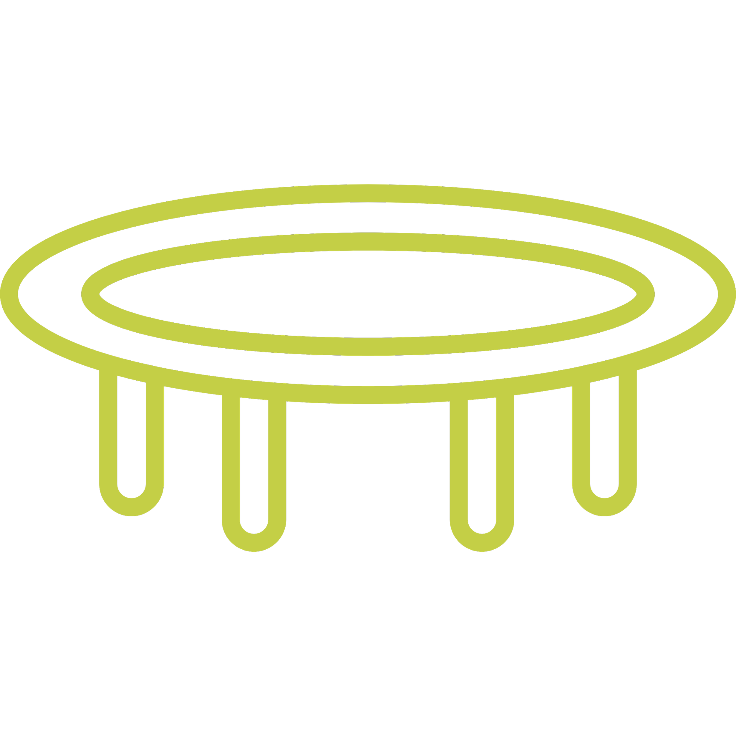 Icone en forme de trampoline vert.