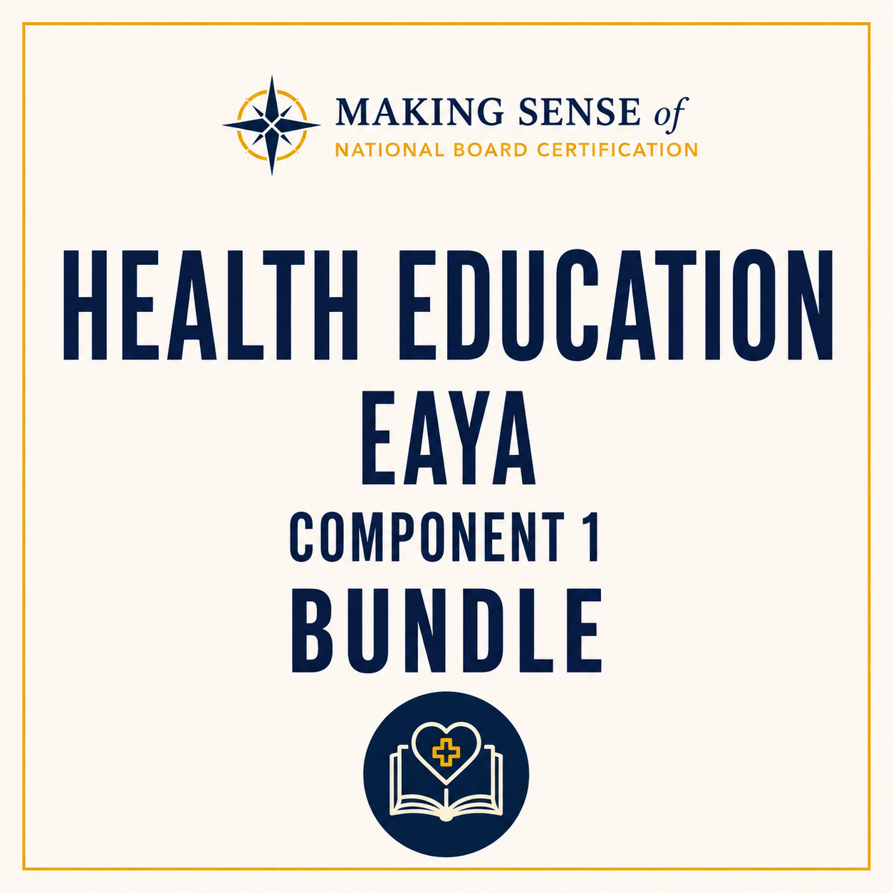Cover of a health education eBook bundle with a medical icon, title, and certification badge.