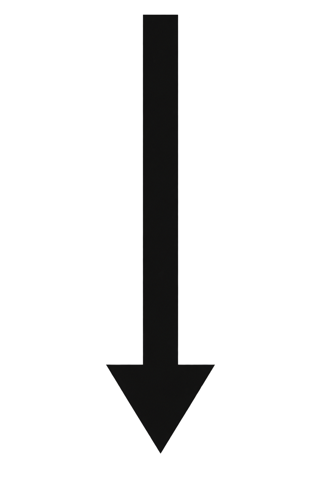 A large black arrow pointing downward on a black background.