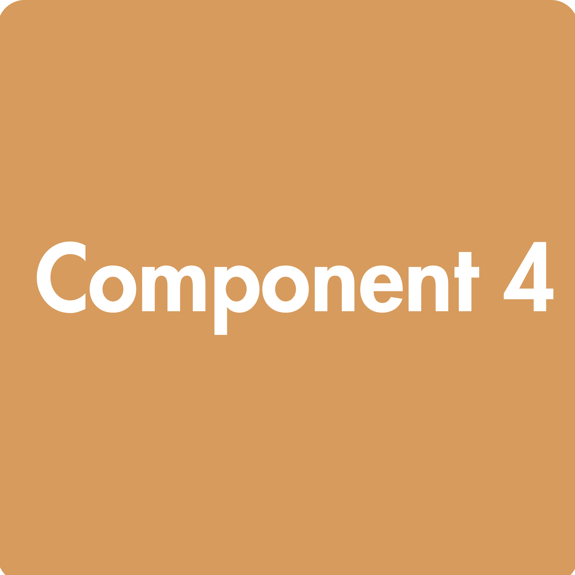 Text overlay on an orange background with white letters reading 'Component 4'.