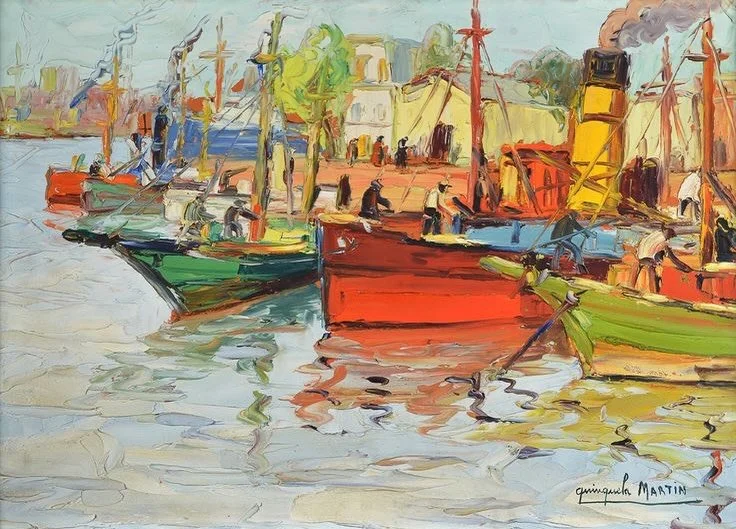 &ldquo;Ma&ntilde;ana de sol&rdquo; &mdash; Benito Quinquela Mart&iacute;n

Painted with the thick, vigorous brushstrokes typical of his style, &ldquo;Ma&ntilde;ana de sol&rdquo; (&ldquo;Sunny Morning&rdquo;) captures the port scenes Benito Quinquela 