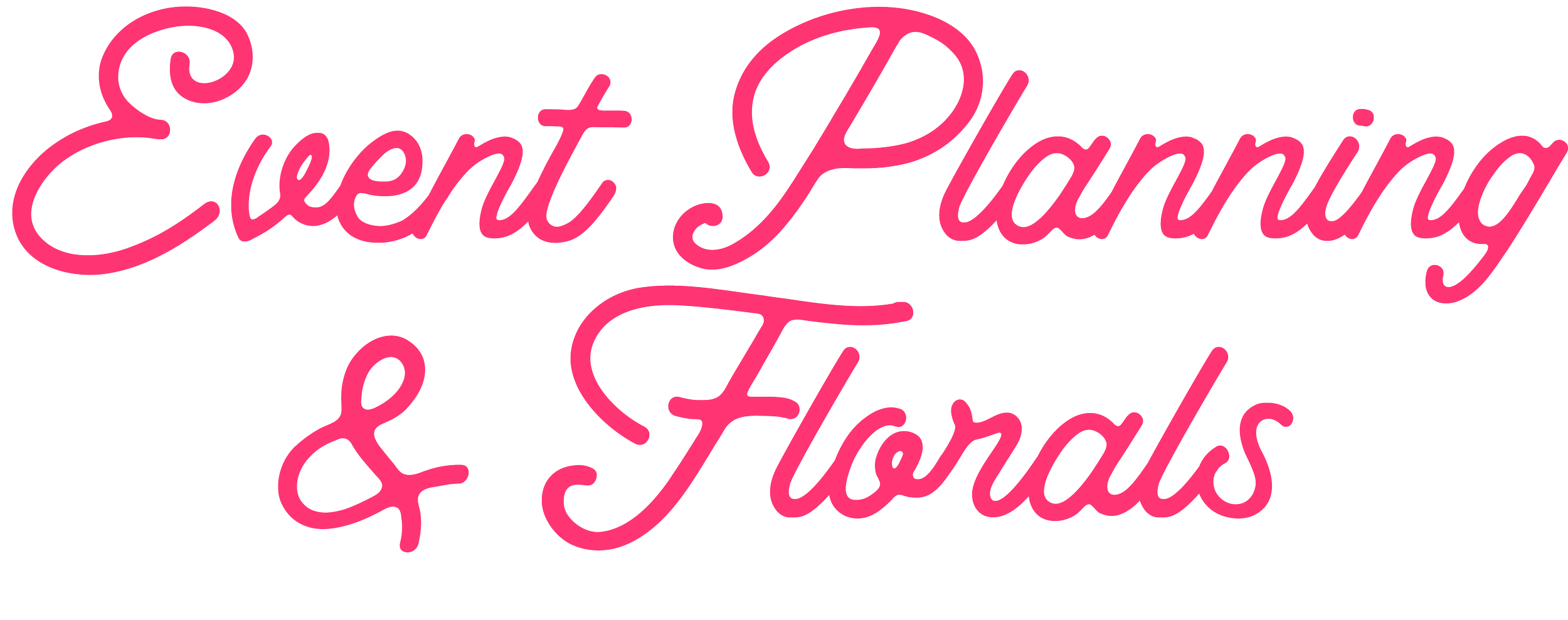Pink cursive text that reads 'Event Planning & Flawless'.