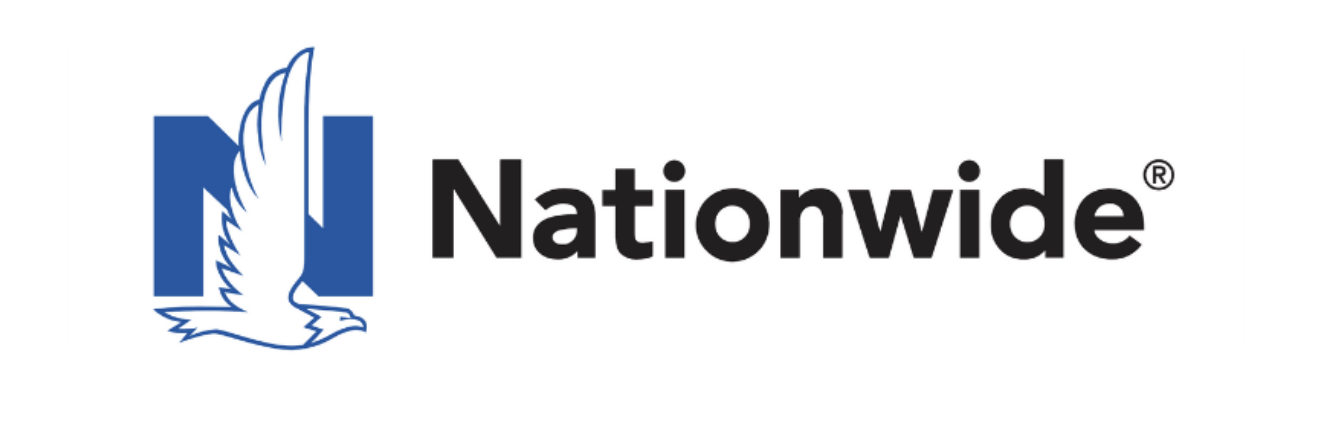 Logo von Nationwide mit einer stilisierten fliegenden Eule und dem Text 'Nationwide' in schwarz.