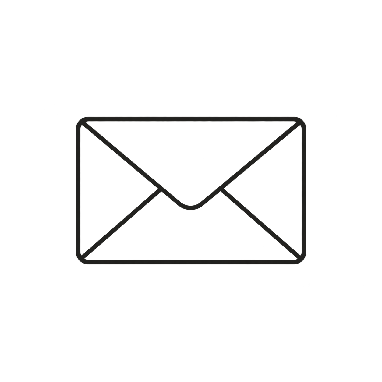 Outline of an envelope icon, symbolizing email or messaging.