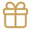 A brown gift box with a bow.