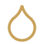 A simple, abstract shape resembling a droplet or teardrop.