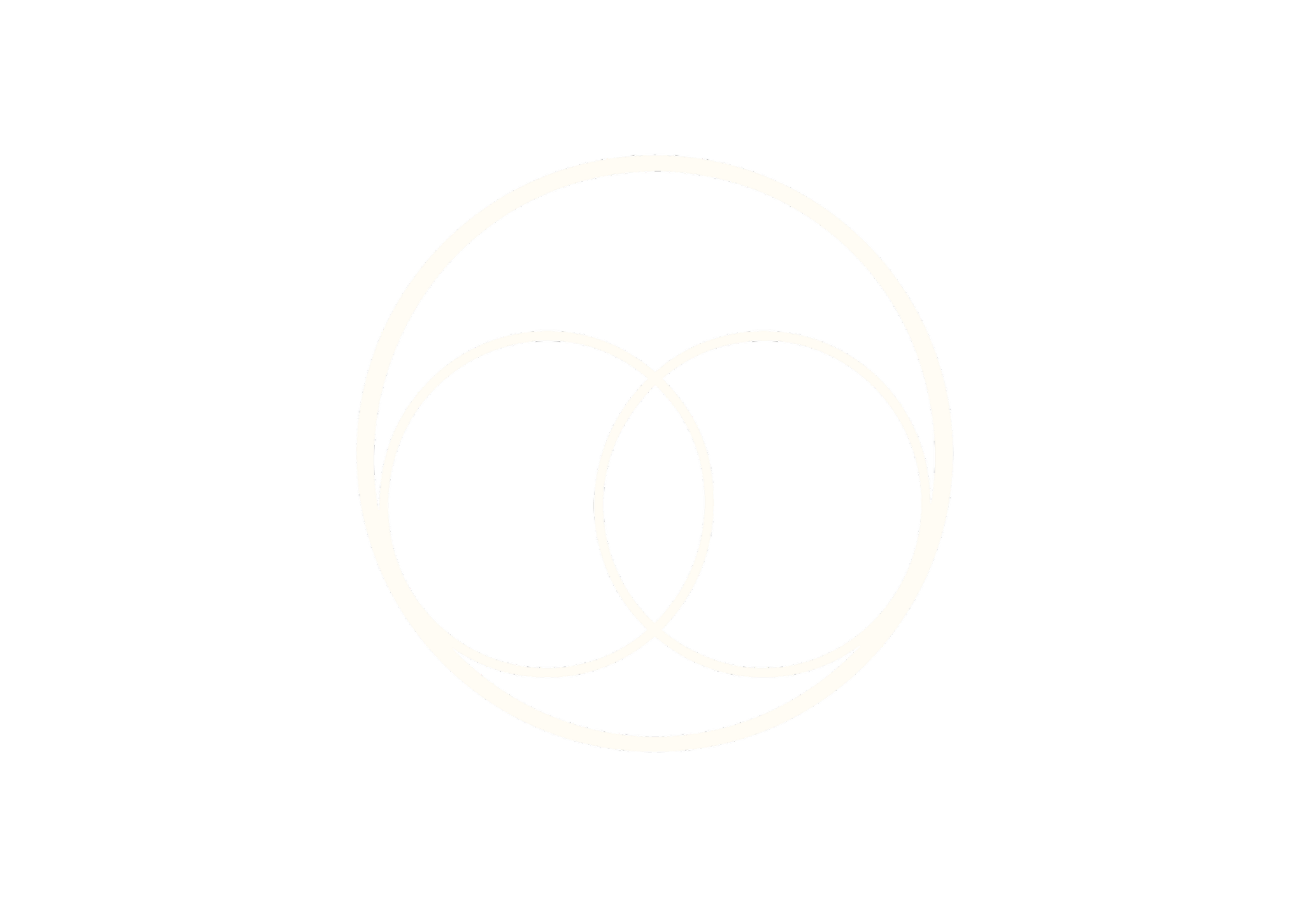 White outlined circles overlapping on a black background.