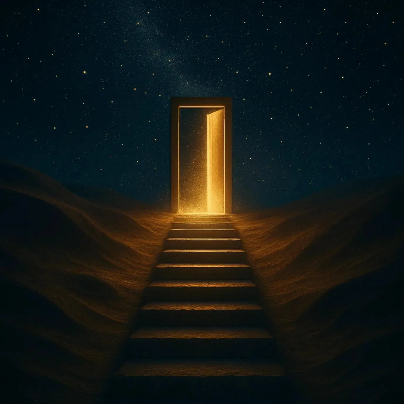 Eine Treppe die zu einer Tür führt für eine individuelle schriftliche Traumanalyse  Du reichst mir einen Traum ein.