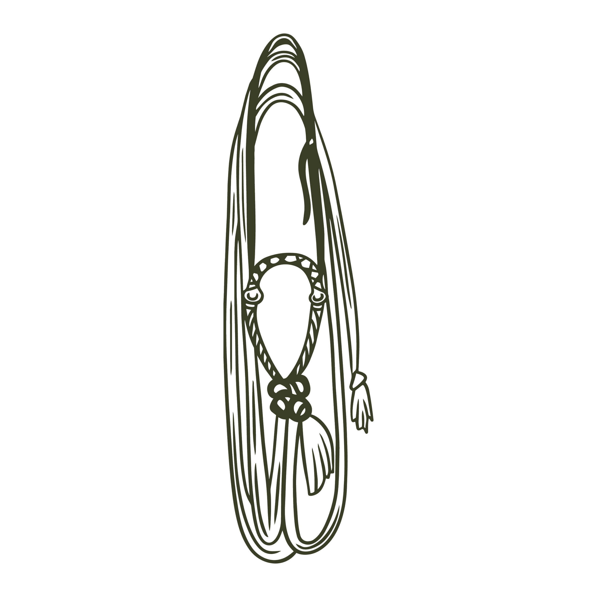 Line drawing of a rocket ship with a circular window, fins, and flames indicating launch.