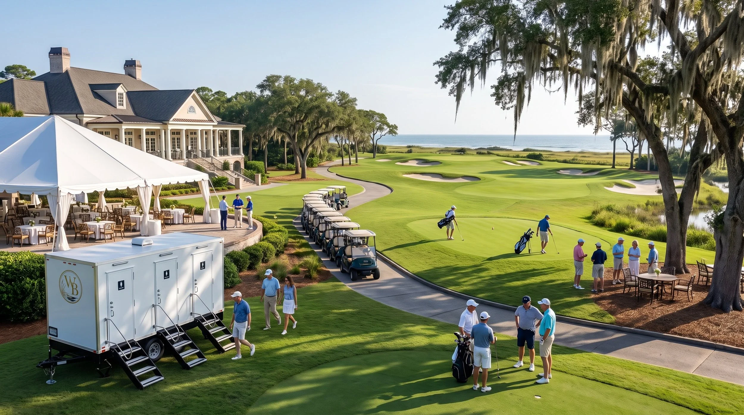 Luxury restroom accommodations for professional outdoor sporting events & golf tournaments in South Carolina 