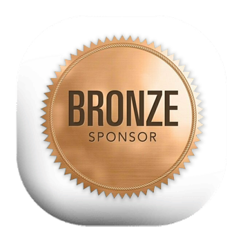 Bronze sponsor badge with a gold-colored, scalloped edge.