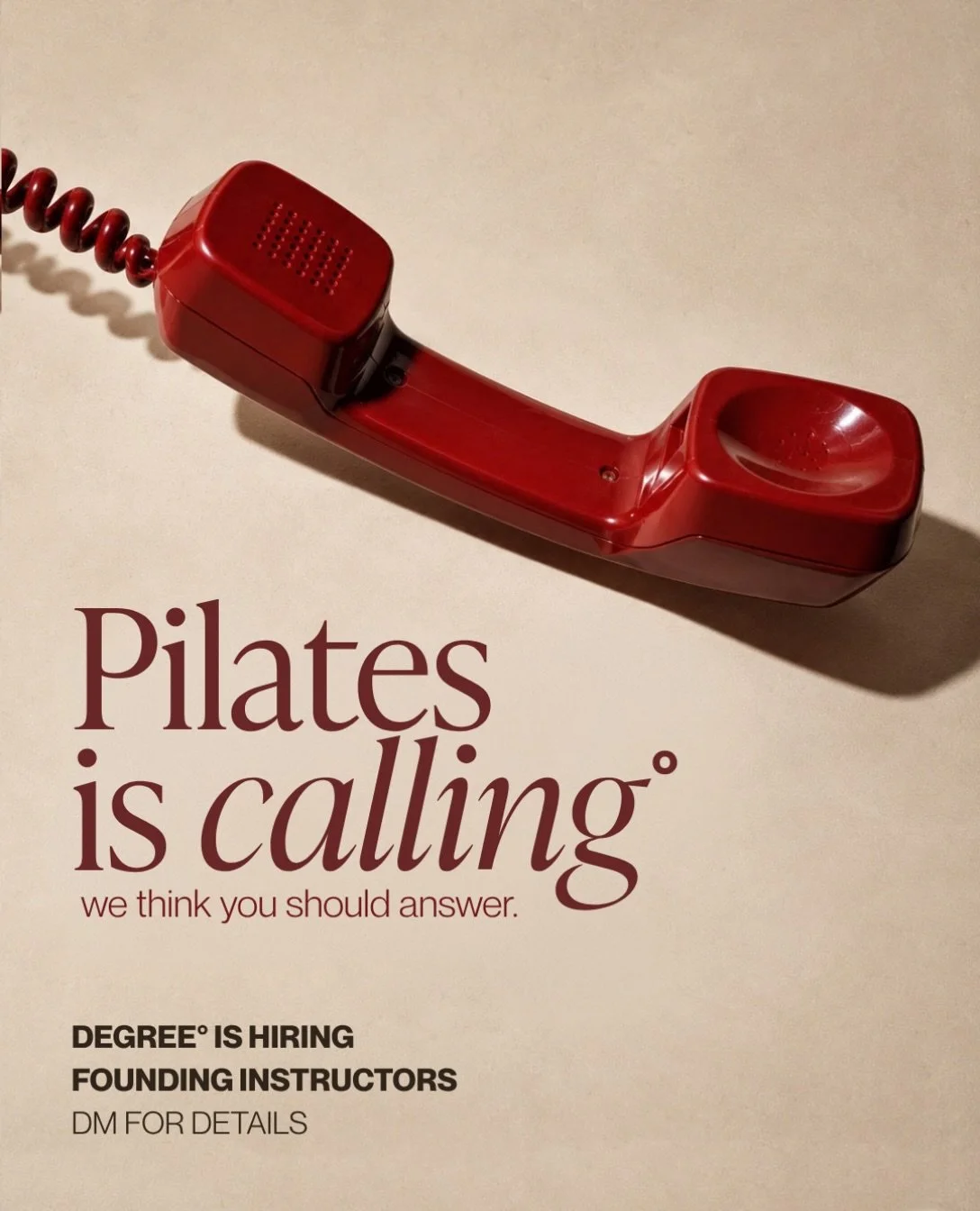 Want to be part of Degree&deg; from the beginning? 
We&rsquo;re looking for founding instructors to join our team in Wilbraham!
Already teaching Pilates? We&rsquo;d love to meet you. Love Pilates + curious about becoming an instructor? We&rsquo;d lov