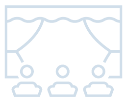 Audience watching a movie theater screen