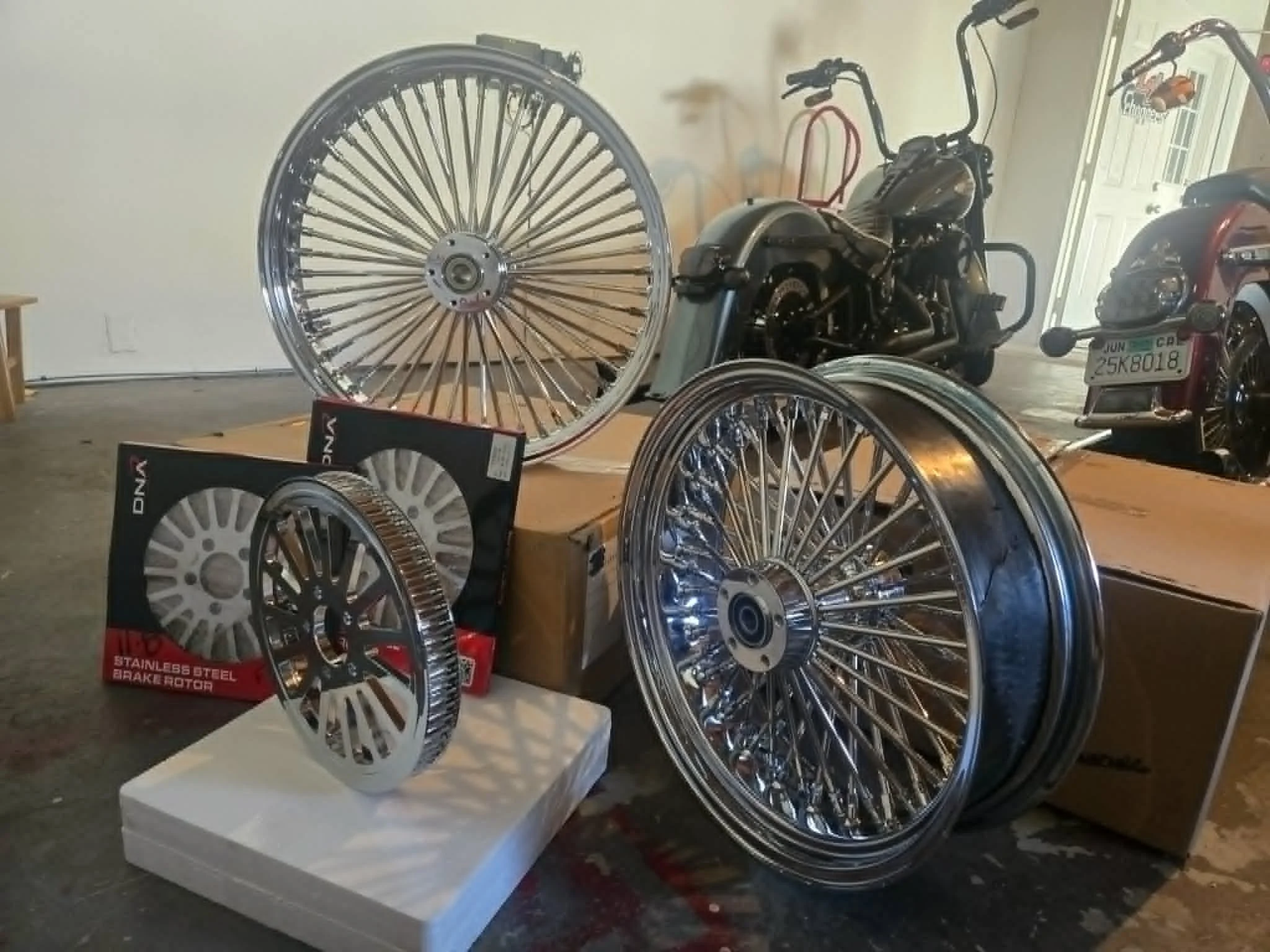 52 Fat Spoke Wheels - All Chrome - Softail Fitment (2008 & NEWER)