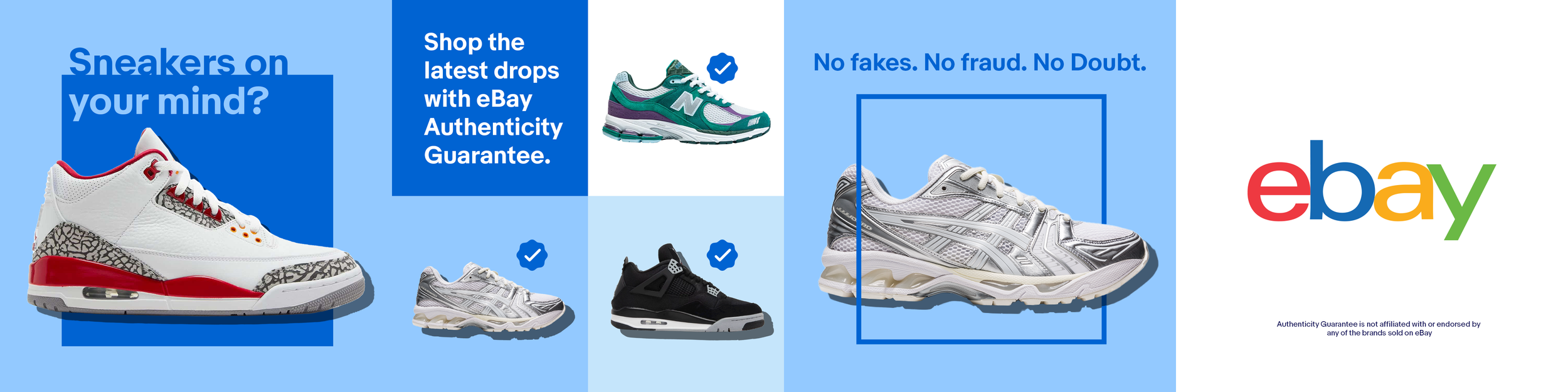 eBay advertisement comparing sneaker authenticity with the eBay logo in the right corner.