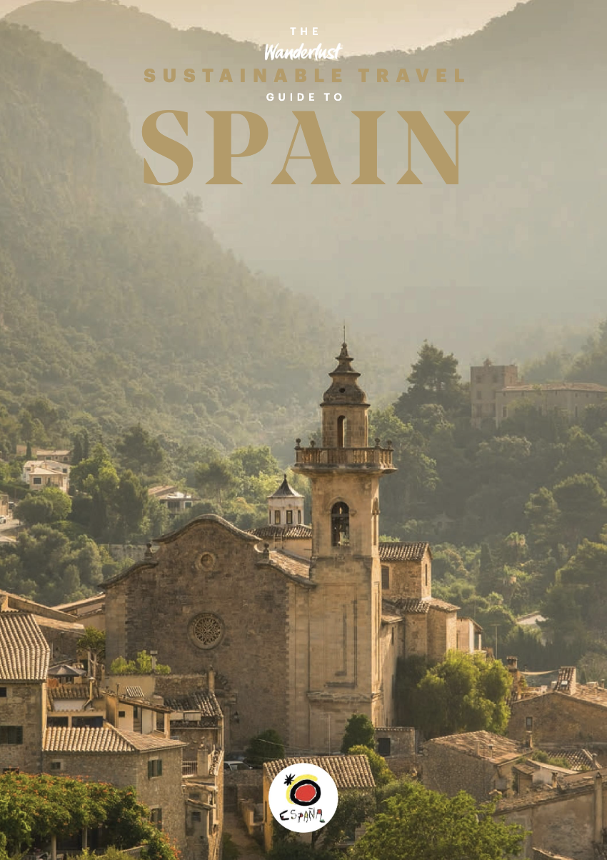 Front cover of luxury bookazine about Spain showing Valldemossa in Mallorca